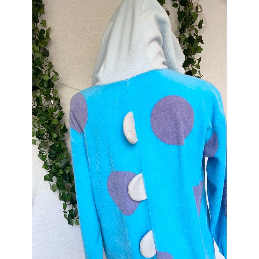 Disney Pixar Monsters Inc Sulley Adult Costume Pajamas Tail Buttonup Plush Small - Picture 6 of 12